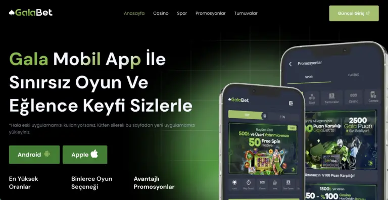 Galabet mobil erişim ekranı